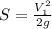 S=\frac{V_{1}^2}{2g}