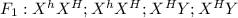 F_{1} : X^{h}X^{H} ; X^{h}X^{H} ; X^{H}Y ; X^{H}Y