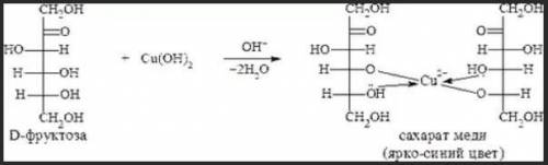 Напишите реакцию фруктозы с гидроксидом меди (двухвалентным)