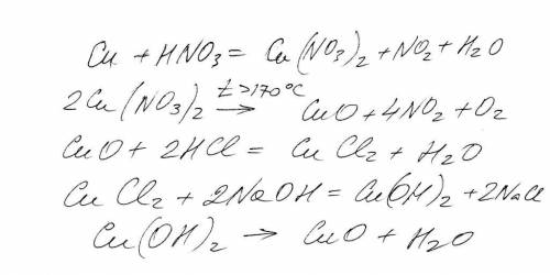 Осуществить превращения: cu cu (no3)2 ( oh)2