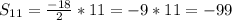 S_{11}=\frac{-18}{2}*11=-9*11=-99