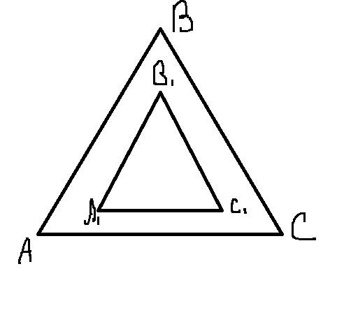Дан треугольник abc. постройте треугольник а1b1c1,подобному треугольнику abc, площадь которого в 2 р