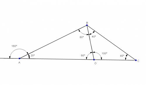 На стороне ас треугольника авс отметили точку о так, что ав=ао. известно, что внешний угол при верши