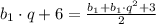 b_1\cdot q+6=\frac{b_1+b_1\cdot q^2+3}{2}