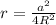 r=\frac{a^{2}}{4R^{2}}