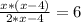 \frac{x*(x-4)}{2*x-4}=6