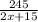 \frac{245}{2x+15}