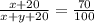 \frac{x+20}{x+y+20} = \frac{70}{100}