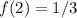 f(2)=1/3