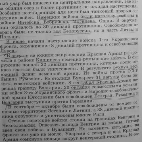 Используя карту,расскажите о десяти сталинских ударах 1944 г. ,