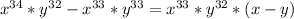 x^{34}*y^{32} - x^{33}*y^{33}=x^{33}*y^{32}*(x-y)