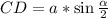 CD=a*\sin\frac{\alpha}{2}