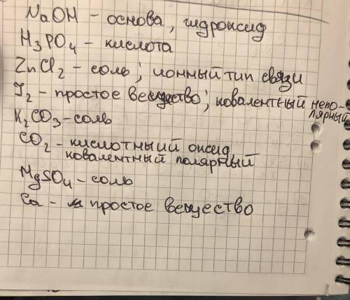 Дана схема превращений: а. naoh б. h3po4 в. zncl2 г. l2 д. k2co3 е. co2 ж. mgso4 з. ca укажите класс