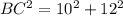 BC^2=10^2+12^2