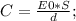 C=\frac{E0*S}{d};\\