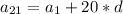 a_{21} =a_1+20*d