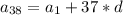 a_{38} =a_1+37*d