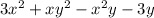 3x^2+xy^2-x^2y-3y