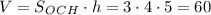 V=S_O_C_H\cdot h=3\cdot4\cdot5=60