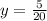 y=\frac{5}{20}