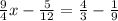 \frac{9}{4}x-\frac{5}{12}=\frac{4}{3}-\frac{1}{9}