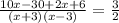 \frac{10x-30+2x+6}{(x+3)(x-3)}=\frac{3}{2}