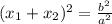 (x_{1}+x_{2})^{2}=\frac{b^{2}}{a^{2}}