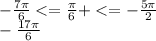 -\frac{7\pi}{6}<=\frac{\pi}{6}+\pin<=-\frac{5\pi}{2}\\-\frac{17\pi}{6}