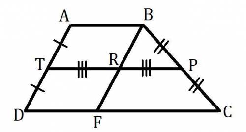 Втрапеции со средней линией 20 см через одну из ее вершин проведена прямая, параллельная боковой сто