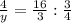 \frac{4}{y}=\frac{16}{3}:\frac{3}{4}