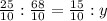 \frac{25}{10}:\frac{68}{10}=\frac{15}{10}:y