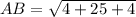 AB=\sqrt{4+25+4}