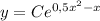 y = Ce^{0,5x^2-x}