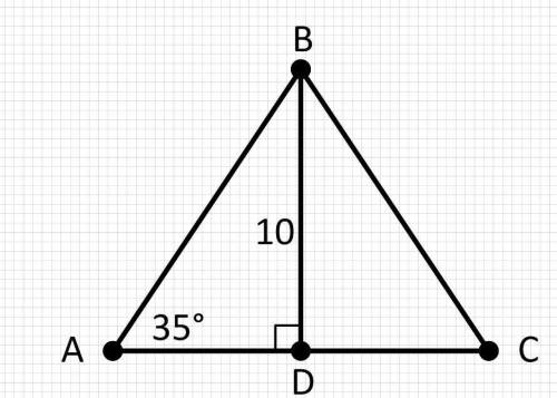 5-9 класс ua. у рівнобедреному трикутнику висота , проведена до основи дорівнює 10см , а кут при осн