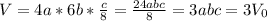 V=4a*6b*\frac{c}{8}=\frac{24abc}{8}=3abc=3V_{0}