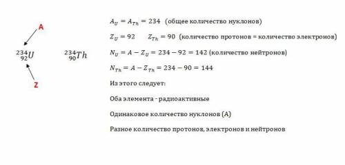 Сравните состав ядер атомов двух элементов 92 234 u и 90 234 th. что в них общего и чем они отличают