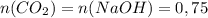 n(CO_2)=n(NaOH)=0,75