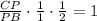 \frac{CP}{PB} \cdot\frac{1}{1}\cdot\frac{1}{2} =1