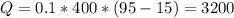 Q=0.1*400*(95-15)=3200