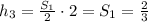 h_{3} = \frac{S_{1}}{2}\cdot 2 = S_{1} = \frac{2}{3}