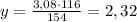 y=\frac{3,08\cdot116}{154}=2,32