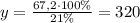 y=\frac{67,2\cdot100\%}{21\%}=320