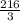 \frac{216}{3}