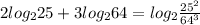 2 log_2 25+3 log_2 64=log_2\frac{25^2}{64^3}