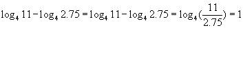 Найдите значение выражения log4 11- log 2.75