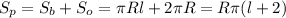 S_p=S_b+S_o=\pi Rl+2\pi R=R\pi (l+2)