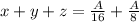 x+y+z=\frac{A}{16}+\frac{A}{8}