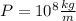 P = 10^8 \frac{kg}{m}