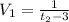 V_{1} = \frac{1}{t_{2} - 3}