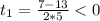 t_1=\frac{7-13}{2*5}